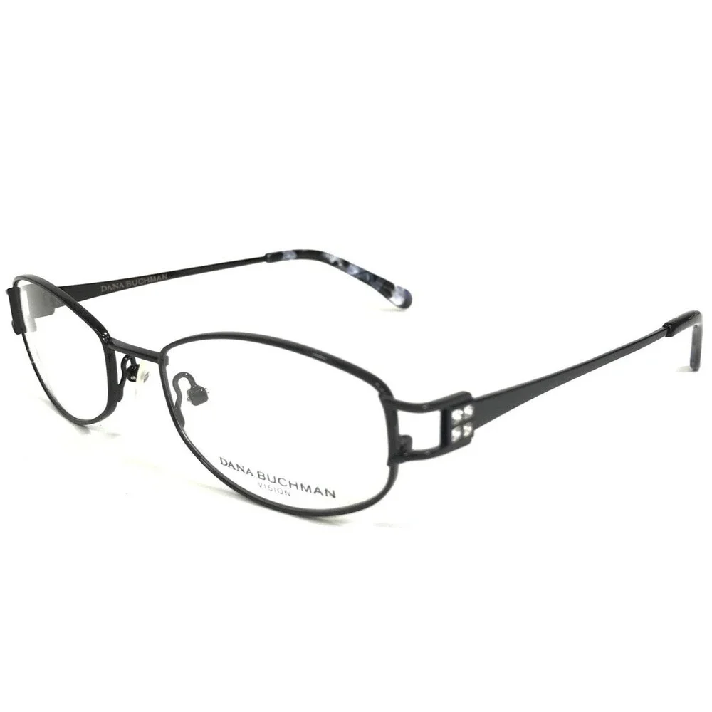 Dana Buchman Eyeglasses Frames ESTELLE BK Black Wire Rim Crystals 50-18-130